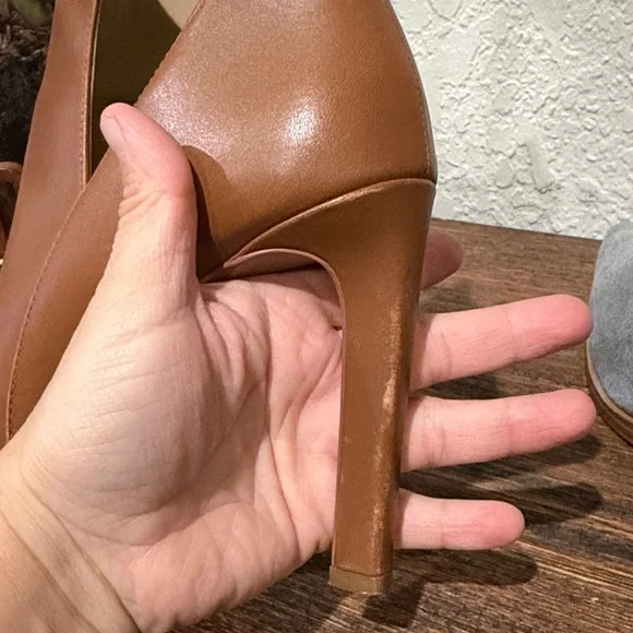 Michael Kors Lawson booties 9 ankle peep toe stiletto boots brown leather - Picture 16 of 16